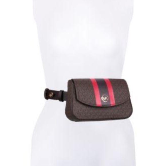 NWT MICHAEL KORS belt bag monogram brown/red. - Picture 3 of 3